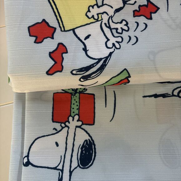 Peanuts Snoopy Christmas Holiday Fabric Shower Curtain 72 In w X 72 In L - Picture 7 of 8